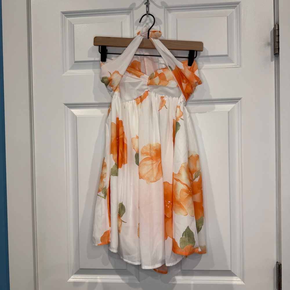 Altar'd State Floral Strapless Mini Dress with Scarf Detail Size Medium - Picture 6 of 11